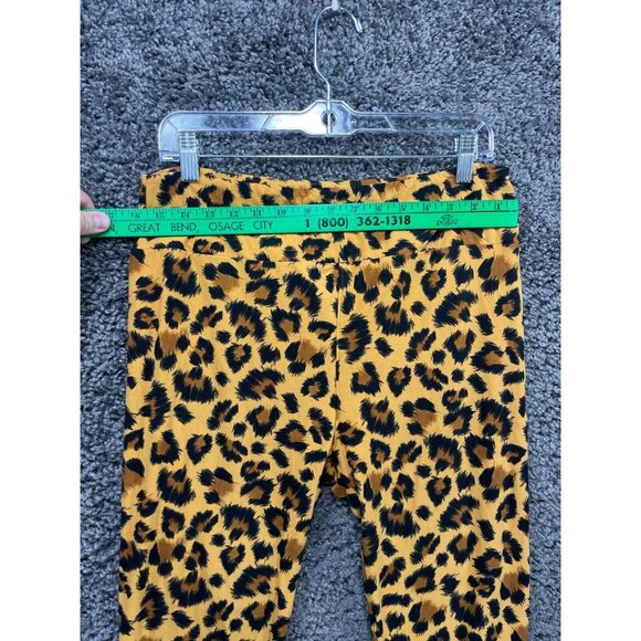 LuLaRoe Leggings Women's Tall & Curvy Mustard Black Cheetah Polyester Stretch - Picture 4 of 12